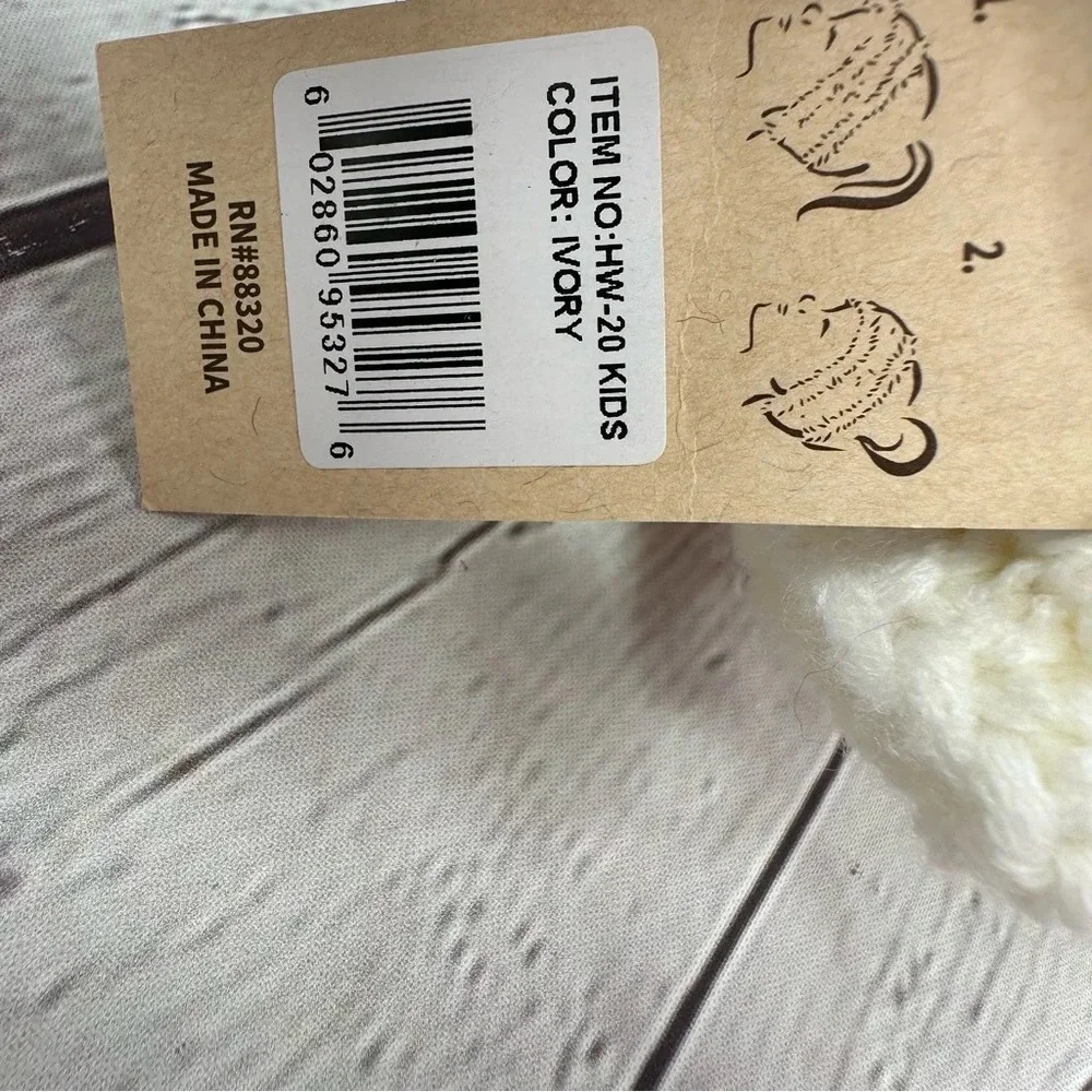NWT boutique C.C. kids head warmers crochet headband ivory and navy